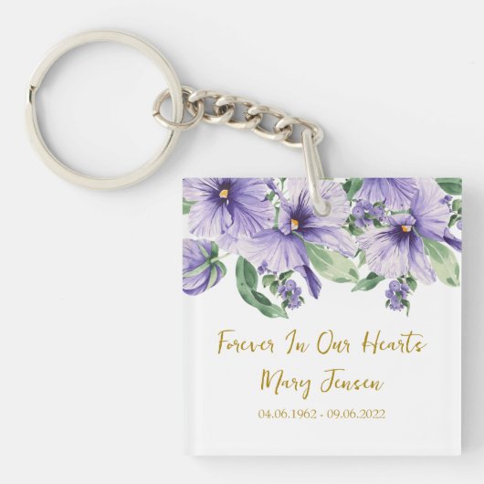 Pansy Memorial Funeral Photo Keychain キーホルダー (正面)