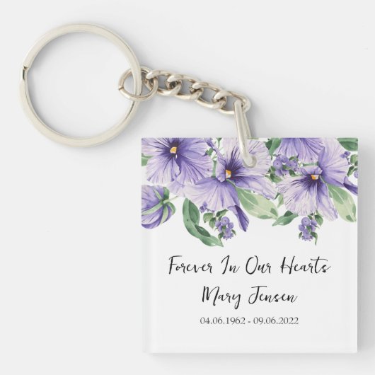 Pansy Memorial Funeral Photo Keychain キーホルダー (正面)