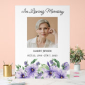 Pansy Memorial Photo Funeral Acrylic Sign アクリルサイン (ウェディング)