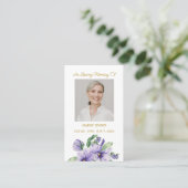 Pansy Memorial Photo Funeral Prayer Card 名刺 (スタンド正面)
