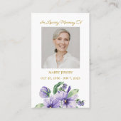 Pansy Memorial Photo Funeral Prayer Card 名刺 (正面)