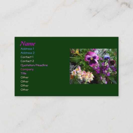 Pansy n' friends名刺 名刺 (正面)