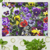 Pansy Photo Collage:フローラ美しいの万華鏡のように千変万化するパターン キッチンタオル (折り畳み)