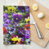 Pansy Photo Collage:フローラ美しいの万華鏡のように千変万化するパターン キッチンタオル (四つ折り)