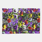 Pansy Photo Collage:フローラ美しいの万華鏡のように千変万化するパターン キッチンタオル (横)