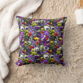 Pansy Photo Collage:フローラ美しいの万華鏡のように千変万化するパターン クッション (ブランケット)