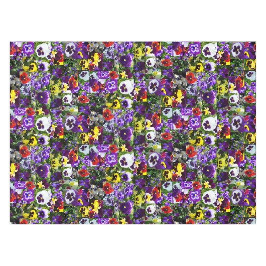 Pansy Photo Collage:フローラ美しいの万華鏡のように千変万化するパターン テーブルクロス (正面(横))