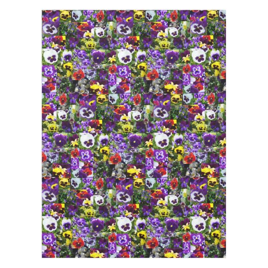 Pansy Photo Collage:フローラ美しいの万華鏡のように千変万化するパターン テーブルクロス (正面)