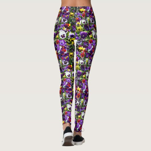 Pansy Photo Collage:フローラ美しいの万華鏡のように千変万化するパターン レギンス (裏面)