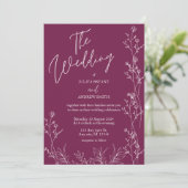Pansy Purple floral wedding Invitation 招待状 (スタンド正面)