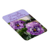 Pansy Purple Flower floral Girls Name Birthday マグネット (右側)