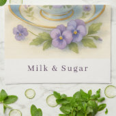 Pansy Teacup Tea Towel | Yes Please Milk & Sugar キッチンタオル (折り畳み)