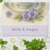 Pansy Teacup Tea Towel | Yes Please Milk & Sugar キッチンタオル (折り畳み)