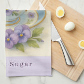 Pansy Teacup Tea Towel | Yes Please Milk & Sugar キッチンタオル (四つ折り)