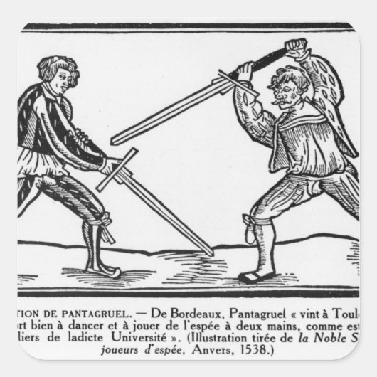 Pantagruelの教育、イラストレーション スクエアシール (正面)