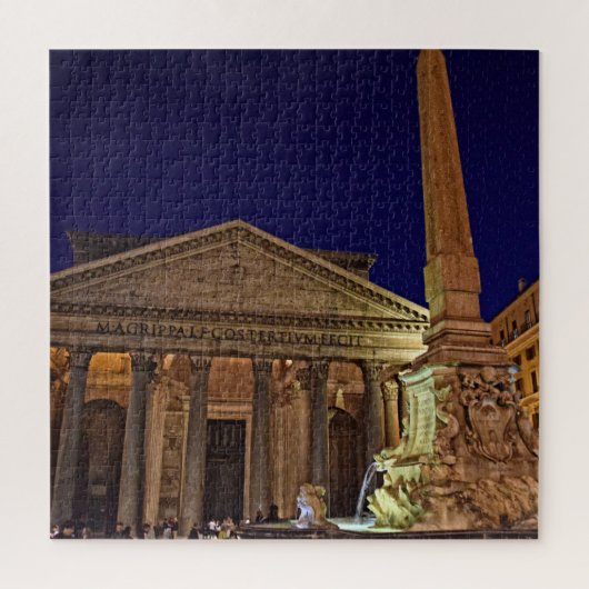 Pantheon by Night – ローマ，イタリア – 20x20 - 676個 ジグソーパズル (縦)