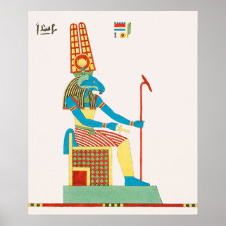 Pantheon EgyptienのAmon-raイラストレーション ポスター