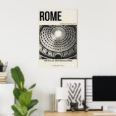 Pantheon Interior Poster, Rome Dome, Black & White ポスター (ホームオフィス)