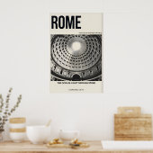Pantheon Interior Poster, Rome Dome, Black & White ポスター (キッチン)