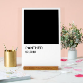 Pantherムービー黒 – 白い背景 アクリルサイン