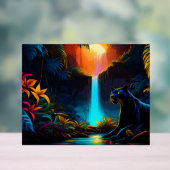 Panther by a waterfall アクリルサイン (ニュートラル)