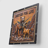 Panther Goat Dark Forest スクエア壁時計 (傾斜)