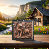 Panther Goat Dark Habitat スクエア壁時計