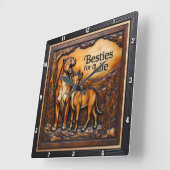 Panther Goat Textured Forest スクエア壁時計 (傾斜)