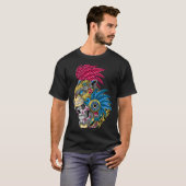 Panther Skull Huichol Mexican Ocelot Quetzal ON BA Tシャツ (正面フル)