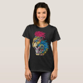 Panther Skull Huichol Mexican Ocelot Quetzal ON BA Tシャツ (正面フル)