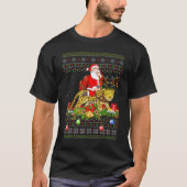 Panther   Ugly Santa Riding Panther Christmas Tシャツ (正面)