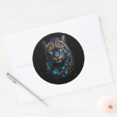 Panthère bleue et dorée ラウンドシール (封筒)