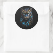 Panthère bleue et dorée ラウンドシール (バッグ)