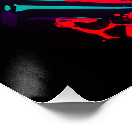 Panthère noire sur fond de graffiti  ポスター (コーナー)