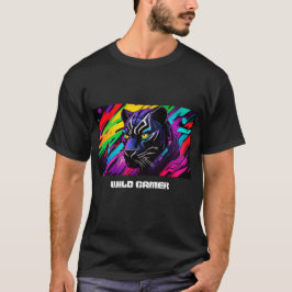 Panthère noire sur fond de graffiti pour gamer tシャツ