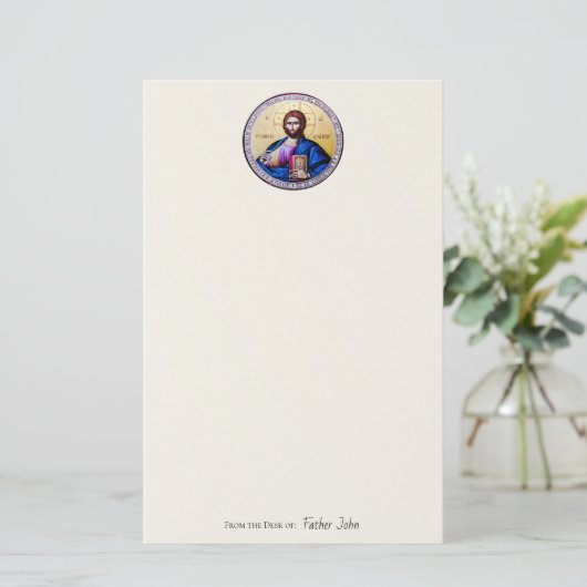 Pantocrator Lord of All Orthodox Christian Icon    便箋 (スタンド正面)