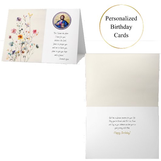 Pantocrator Lord of All with Wildflowers誕生日 カード