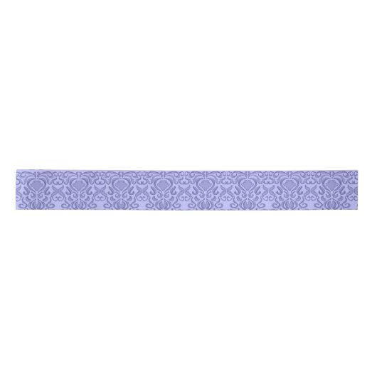 Pantone 2022 Ver Peri Periwinkle Damask Old World サテンリボン (正面)