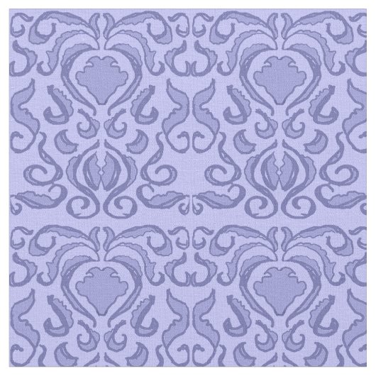 Pantone 2022 Ver Peri Periwinkle Damask Old World ファブリック (クローズアップ)
