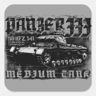 Panzer IIIの正方形のステッカー スクエアシール