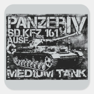 Panzer IVの正方形のステッカー スクエアシール