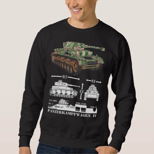 Panzer Iv第2次世界大戦ドイツ戦車インフォグラフィック図 スウェットシャツ (正面)