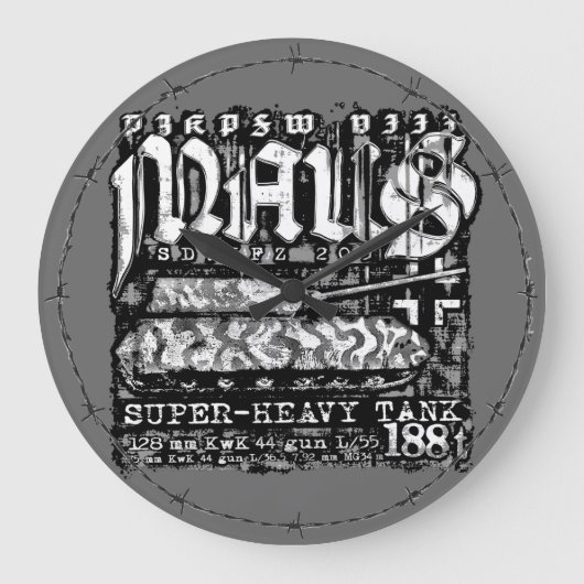 Panzer VIII Maus ラージ壁時計 (正面)