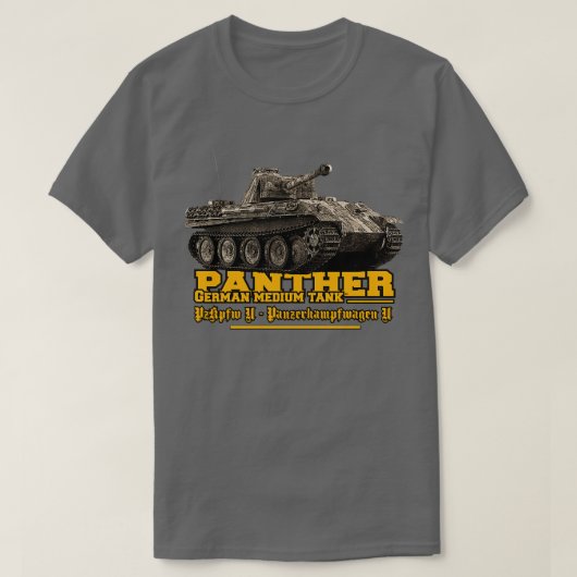 Panzerkampfwagen V Pantherドイツ戦車第2次世界大戦 Tシャツ (デザイン正面)