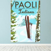 Paoli Orange County Indiana Skiポスター キャンバスプリント (インサイチュ (ウッドフロア))