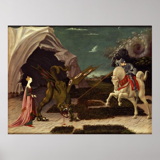 PAOLO UCCELLO - Saint George and the dragon 1470 ポスター (正面)