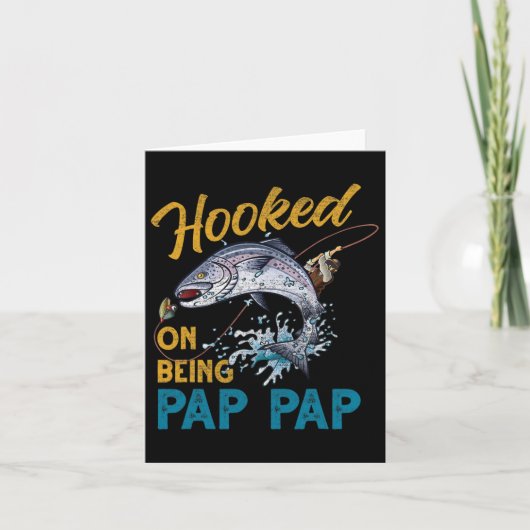 Pap Papヴィンテージの流行に引っおもしろい掛かっている魚釣り カード (正面)