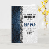 PAP PAP誕生日ブルーペイズリーカード カード (黄色い花)