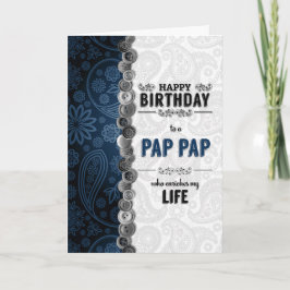 PAP PAP誕生日ブルーペイズリーカード カード