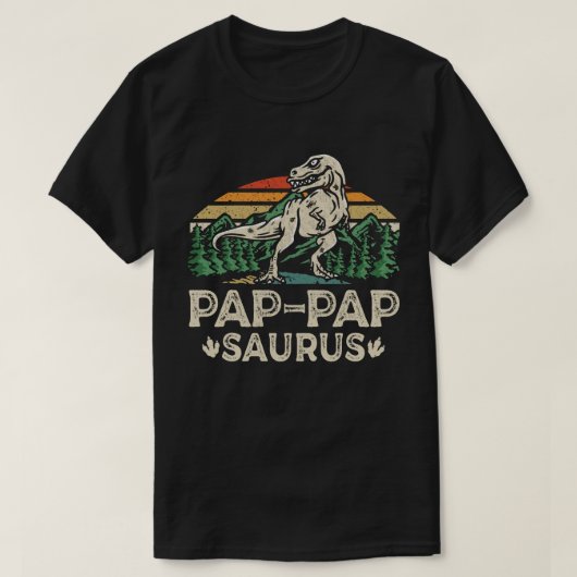 Pap-papSaurus Dinosaur Grandpa Saurus Father's Day Tシャツ (デザイン正面)